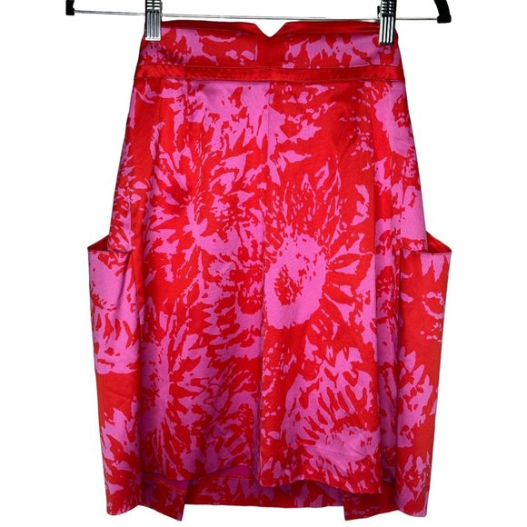 Diane von Furstenberg red & pink silk skirt (size 0) - Picture 2 of 6